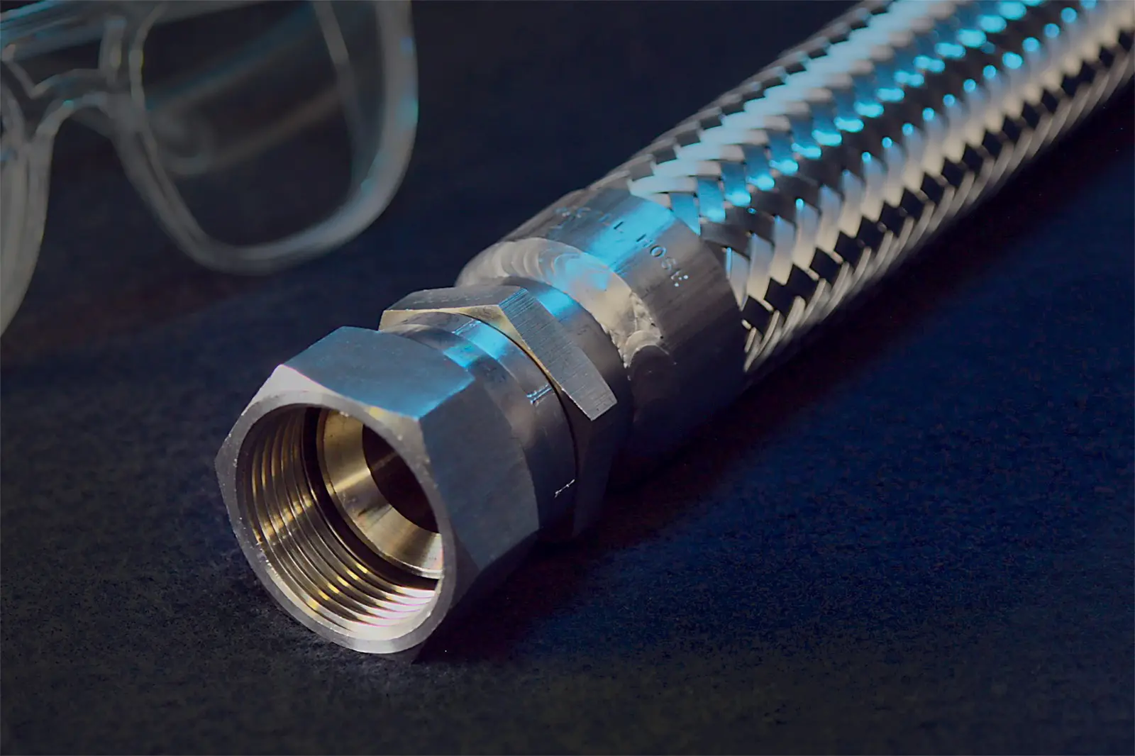 Braided stainless steel hose and fitting