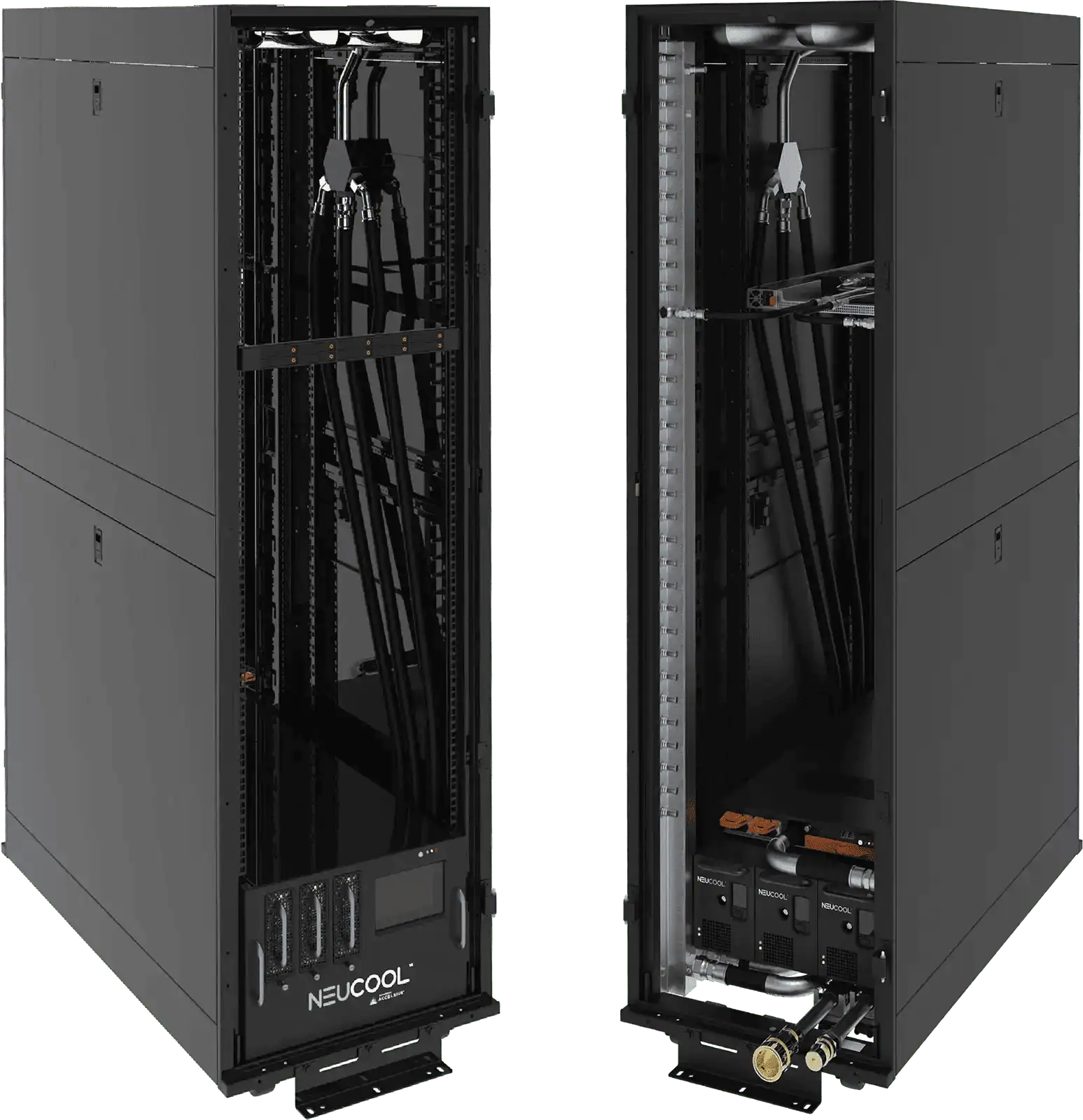 NeuCool in two racks, front and rear views